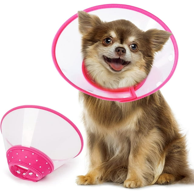 Vivifying Cat Cones for Small Dogs, Soft Dog Cone Collar Lightweight Elizabethan Collar for Small Dogs and Large Cats to Stop Licking Wounds After Surgery (Pink)