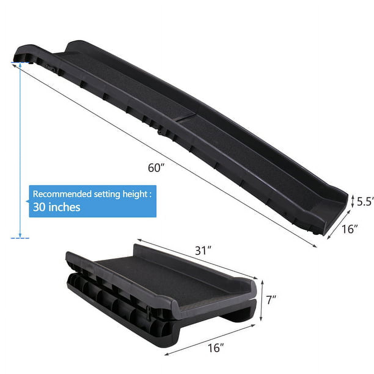 Vivifying 62" Bi-fold Portable Dog Ramp Nonslip Pet Ramp for Dogs to Get into Cars, Trucks, SUVs, or RVs for Large Pet Trunk Back Seat Ladder Step Car SUV