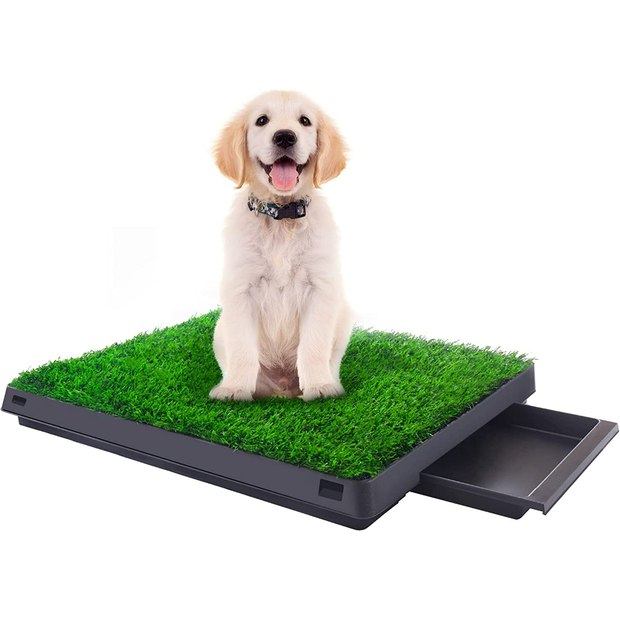 Vivifying Turf Potty Pads for Puppy Dogs Pee Training, Dog Grass Pet Loo Indoor/Outdoor,Washable Pet Mat, Fake Artificial Grass for Dogs Potty,25"x20",with Tray