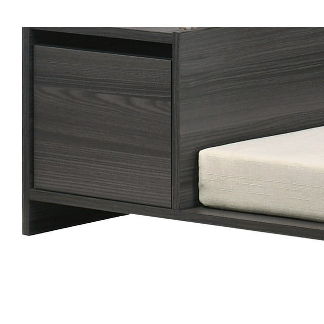 Vivifying 47" Wide Modern Comfy Pet Bed with Cushion and Side Storage Compartment Esme Ash Gray