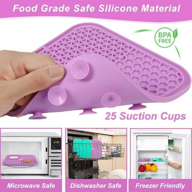 Vivifying Licking Mat for Dogs and Cats, 2 Pack Dog Lick Pad with Suction Cups Dog Enrichment Toys for Reduce Boredom and Mental Stimulation
