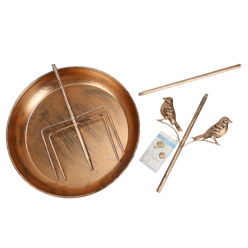Vivifying Bird Bathing Bowl, 32" Iron Geometric Design Bird Bath for Outdoor Birds – Durable Bath Stand for Backyard Birds