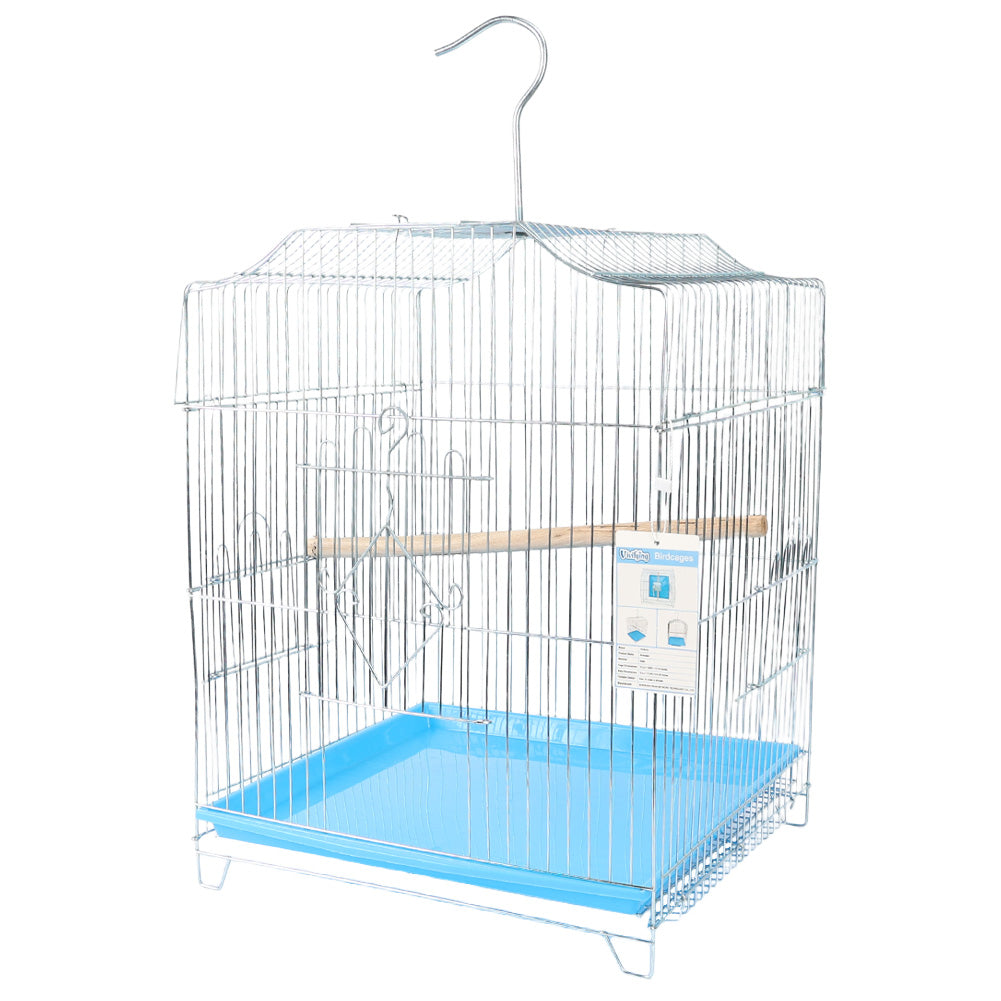 Vivifying Foldable Metal Birdcage – 17" Tall Cage for Small Birds with Easy Assembly & Removable Base, 12" x 13" Spacious Design for Parakeets, Canaries, Finches