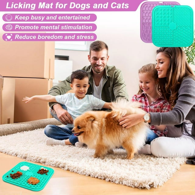 Vivifying Licking Mat for Dogs and Cats, 2 Pack Dog Lick Pad with Suction Cups Dog Enrichment Toys for Reduce Boredom and Mental Stimulation