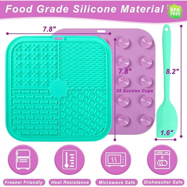 Vivifying Licking Mat for Dogs and Cats, 2 Pack Dog Lick Pad with Suction Cups Dog Enrichment Toys for Reduce Boredom and Mental Stimulation