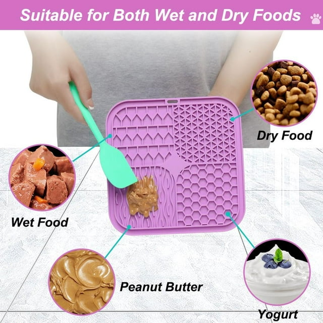 Vivifying Licking Mat for Dogs and Cats, 2 Pack Dog Lick Pad with Suction Cups Dog Enrichment Toys for Reduce Boredom and Mental Stimulation