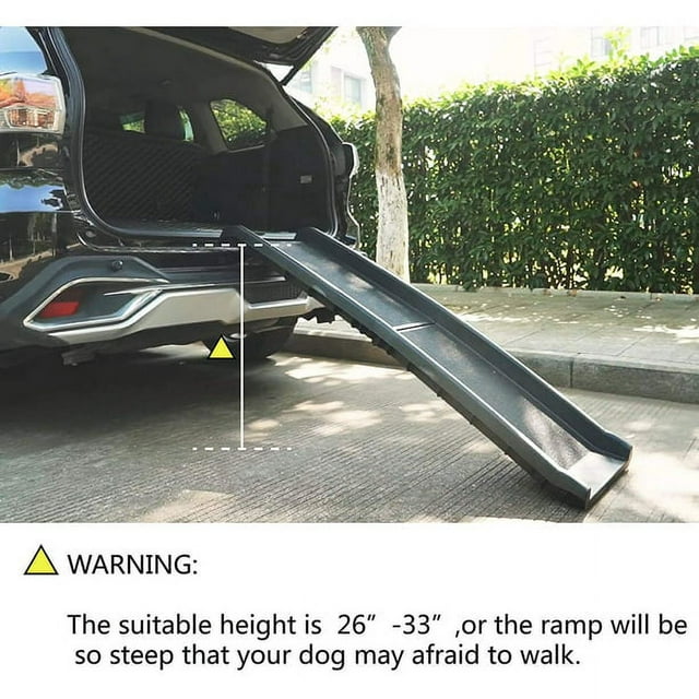 Vivifying 62" Bi-fold Portable Dog Ramp Nonslip Pet Ramp for Dogs to Get into Cars, Trucks, SUVs, or RVs for Large Pet Trunk Back Seat Ladder Step Car SUV