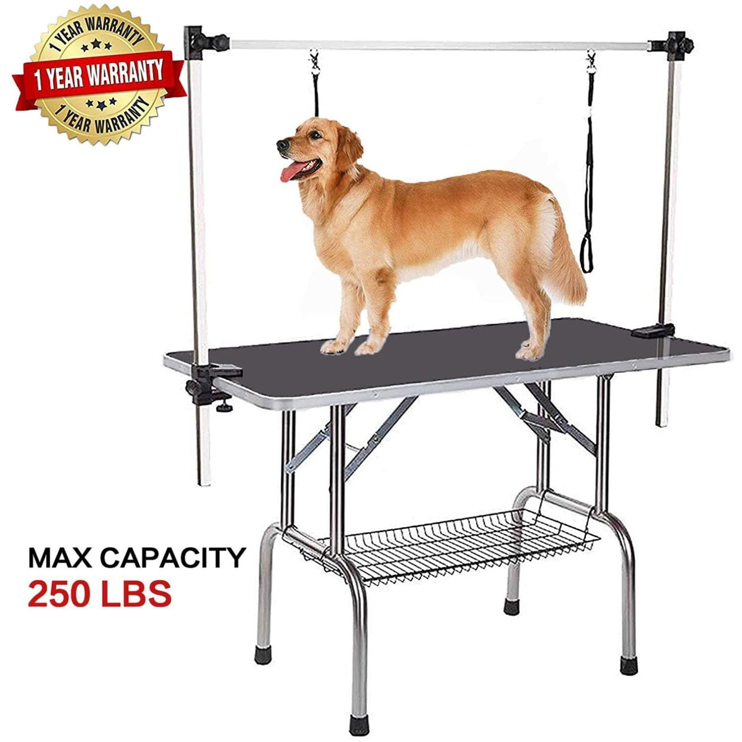 Vivifying 36" Professional Dog Pet Grooming Table Adjustable Heavy Duty Portable w/Arm & Noose & Mesh Tray