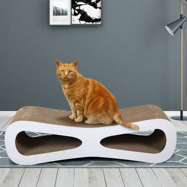 Best Cat Scratcher, Cardboard Reversible Cat Scratching Pad Large Wide Corrugated Modern Sofa Bed