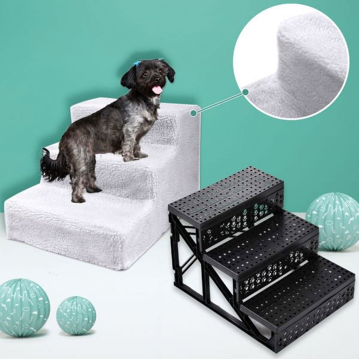 Best Pet High Density Foam Pet Steps 3 Tier Non-Slip Dog Stairs,Dog Ramp,Soft Foam Dog Ladder,Best for Dogs Injured,Older Cats,Pets with Joint Pain,Suitable for Low Sofas,Stairs,Lower place