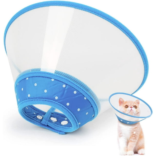 Plastic Cat Cone Recovery Collars & Cones for Dogs and Cats After Surgery Adjustable Dog Neck Cone Surgical Elizabeth E-Collar Prevent Biting and Stop Licking Wound