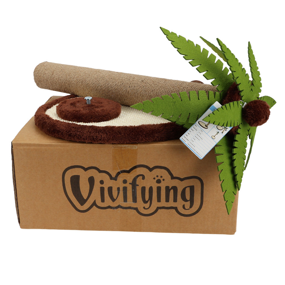 Vivifying Medium Tree-Shaped Sisal Cat Scratching Post – Durable Anti-Shedding Vertical Cat Tree for Indoor Cats up to 33lbs – Thickened Post for British Shorthair, Siamese