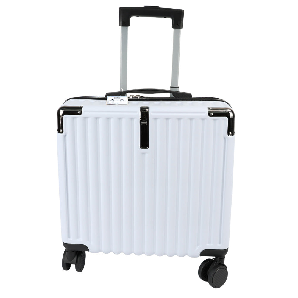 Vivifying 18-Inch Suitcase – White ABS+PC Hardshell Luggage, Lightweight 5.5 lbs, Compact Carry-On Spinner for Travel and Business Trips