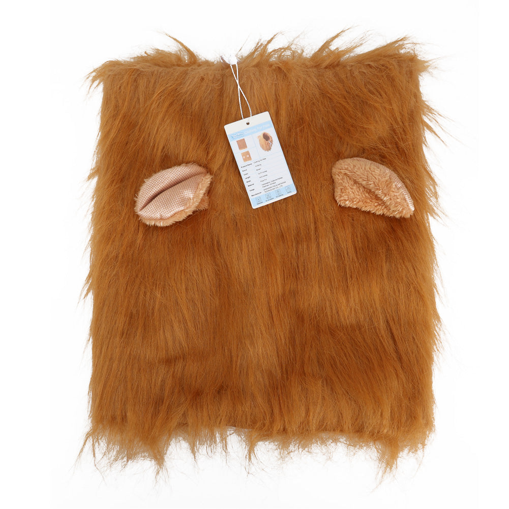 Vivifying Lion Mane for Dog, Adjustable Halloween Lion Costume Wig with Ears for Medium and Large Dogs, Realistic & Funny Accessory Perfect for Parties and Photoshoots (Large, Brown)