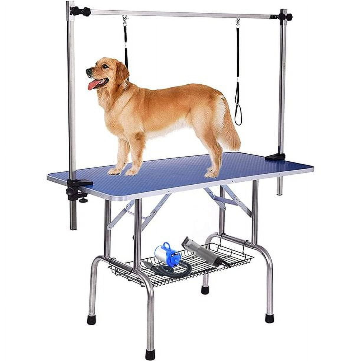 Vivifying 36" Folding Dog Pet Grooming Table PET Dog Pet Grooming Table Portable Trimming Table with Arm/Noose/Mesh Tray