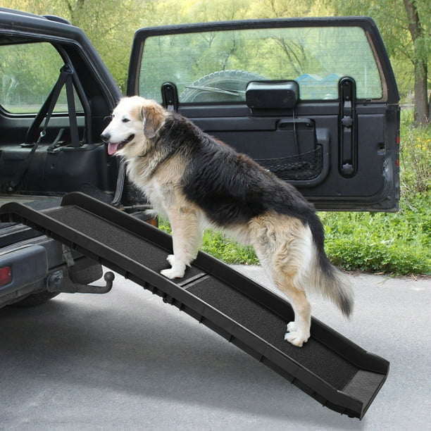 Vivifying 62" Bi-fold Portable Dog Ramp Nonslip Pet Ramp for Dogs to Get into Cars, Trucks, SUVs, or RVs for Large Pet Trunk Back Seat Ladder Step Car SUV