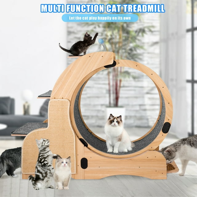 Vivifying Cat Exercise Wheel Cat Treadmill Running Wheel for Indoor Cats Daily Exercise, Cat Wheel Exerciser for Indoor Cats