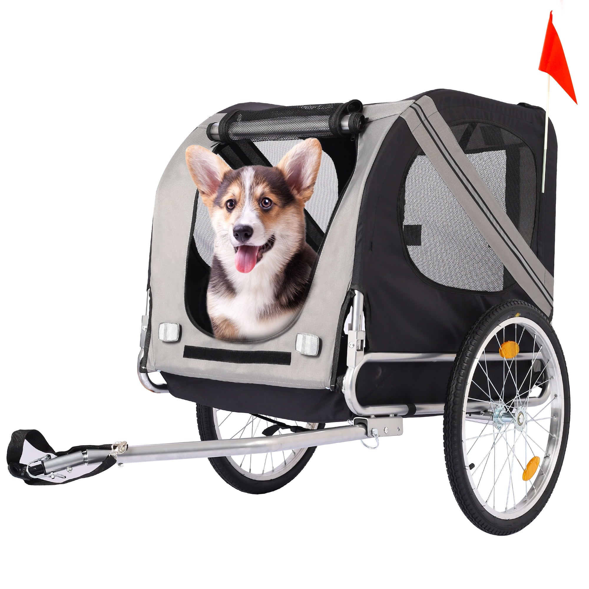 Vivifying Dog Bike Trailer,Bicycle Trailers for Travel,Dog Cart for Small and Medium Dogs,Dog Wagons with Connector for Senior Dogs, Under 88 pounds