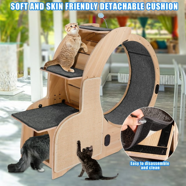Vivifying Cat Exercise Wheel Cat Treadmill Running Wheel for Indoor Cats Daily Exercise, Cat Wheel Exerciser for Indoor Cats
