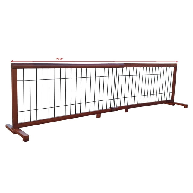 Vivifying Pet Gate – Dog Gate for Doorways 43L, for Stairs or House – Freestanding, Folding, Indoor Dog Fence, Red