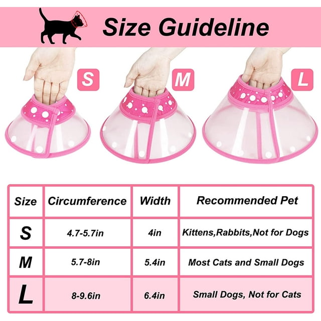 Vivifying Cat Cones for Small Dogs, Soft Dog Cone Collar Lightweight Elizabethan Collar for Small Dogs and Large Cats to Stop Licking Wounds After Surgery (Pink)